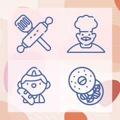 Simple set of barker related lineal icons