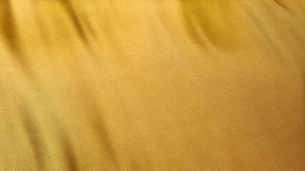 golden flag cloth in full frame with selective focus. Seamlessly looping 3D animation of festive gold colored garment with clean natural linen texture as luxury background celebration template concept