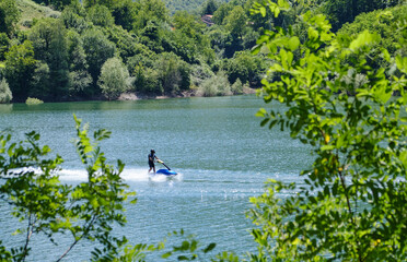 Jet skis rented to tourists on Lake Vagli