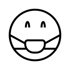 round Face with Medical Mask Icon vector. cartoon bubble emoticons for social media chat comment reactions, icon template emoji character.