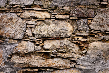 Fototapeta premium Stone wall of the castles. Ruins background