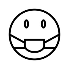round Face with Medical Mask Icon vector. cartoon bubble emoticons for social media chat comment reactions, icon template emoji character.