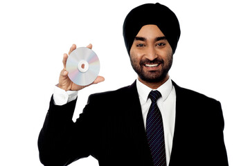 Cool manager showing compact disc