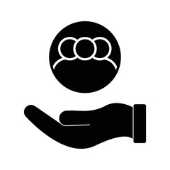 hand and human Customer care icon. Customer Retention Patient assistance icon. Service support. Safety pictogram. Icon, care, customer, retention, patient, client, help, consumer, vector