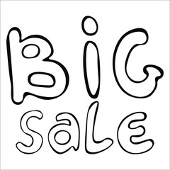 Obraz premium Banners with words about sale. Doodle vector illustration. Hand drawn.