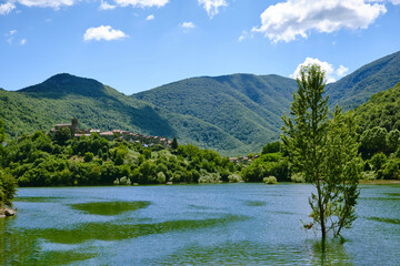 Landscape From Vagli lake and apuan mountains