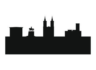 skyline of logrono city in spain.