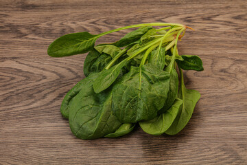 Fresh green Spinach leaves heap