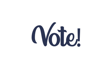 Vote! lettering text design. 2020 presidential campaign in the United States.