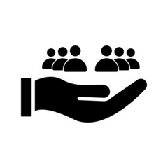 hand and human Customer care icon. Customer Retention Patient assistance icon. Service support. Safety pictogram. Icon, care, customer, retention, patient, client, help, consumer, vector