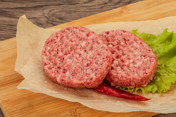 Raw beef cutlet for burger