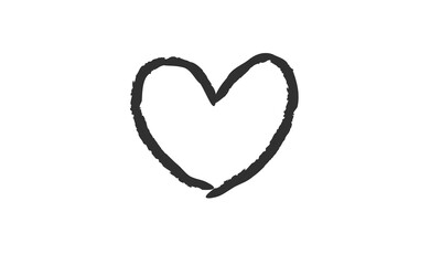 Sign of a heart. Love symbol doodle. Hand drawn vector illustration.