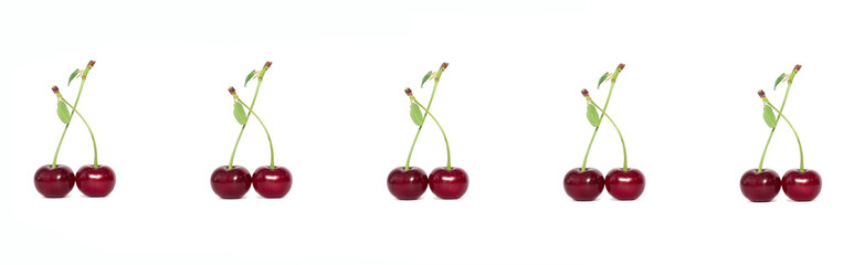 ripe cherry berries isolated on a white background