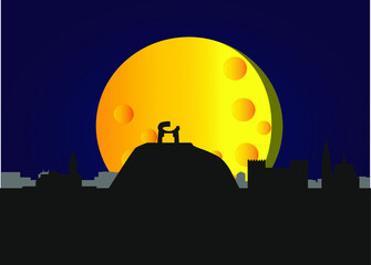 skyline of gijon city in spain. 