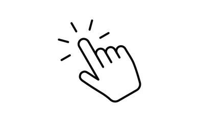 Hand click icon. Vector mouse pointer symbol.