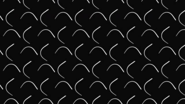 black and white thin llines waving on square surface pattern minimal design seamless loop background