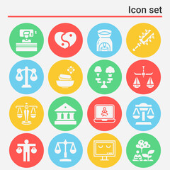 16 pack of harmonious  filled web icons set