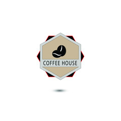 Coffee logo with leaves classic style for cafe business