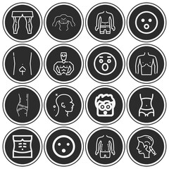 16 pack of everyone  lineal web icons set