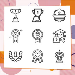 Simple set of 9 icons related to recipients
