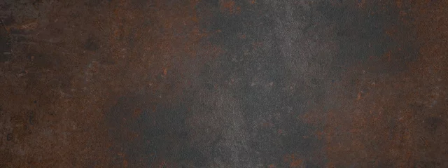 Rolgordijnen Grunge rusty dark metal stone background texture banner panorama © Corri Seizinger