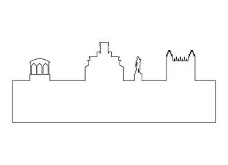 Obraz premium skyline of albacete city in spain. 