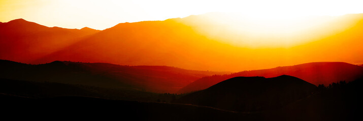 Sunrise or Sunset on Mountain Range