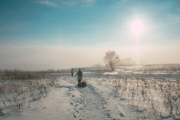 person in the snow