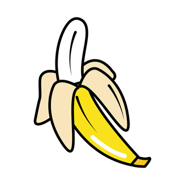 banana fruit pop art comic style, flat icon