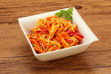 Cabbage salad with carrot and pepper