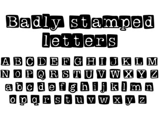 badly stamper letters, vector illustration