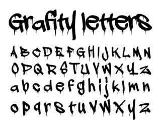 grafity letters alphabet, vector illustration