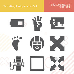 Simple set of guns related filled icons.