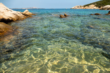 Idyllic beach in The Baja Sardinia, Sardinia Island, Italy