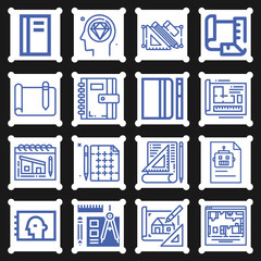 16 pack of bring in  lineal web icons set