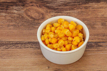 Sweet corn seeds in the bowl