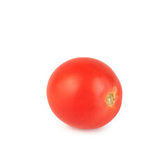 Close-up view of fresh tomato isolated on white background.