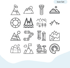 Simple set of bike related lineal icons.