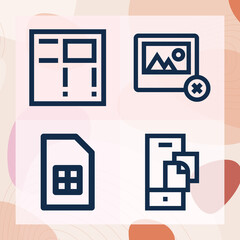 Simple set of file cabinet related lineal icons