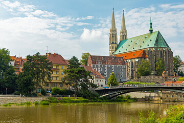 view from Poland over river neiße to Görlitz