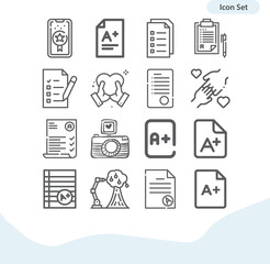Simple set of taking related lineal icons.