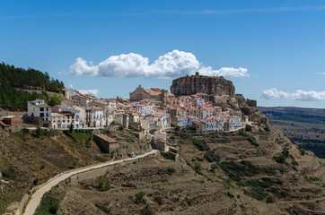 Obraz premium City landscape of the medieval village of Ares del Maestre, Castellon, Spain
