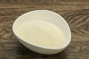 White sugar in the bowl