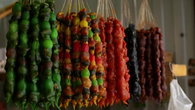 churchkhela made from hazelnuts and berries