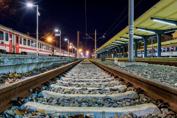 railway station in the night