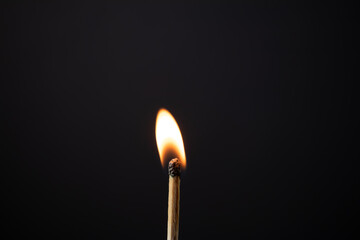 Matchsticks has ignited, showing fired light up in isolated.