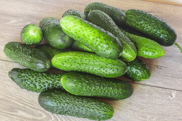 Heap of fresh cucumbers from the Farmers Market.