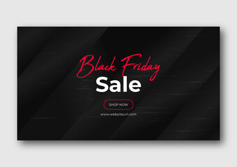 Black friday sale banner for black background