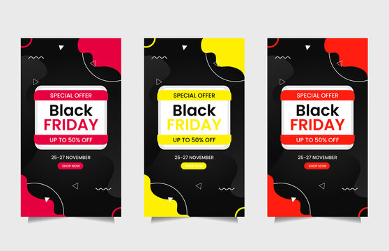 Abstract Black Friday Instagram Story Banner Design