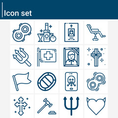 Simple set of death related lineal icons.